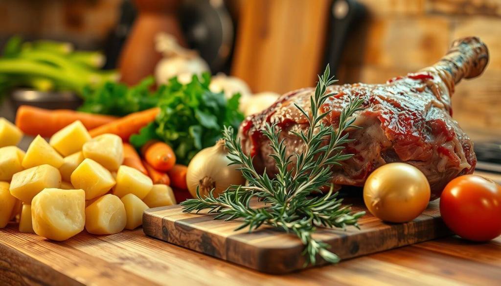 Traditional Irish stew ingredients