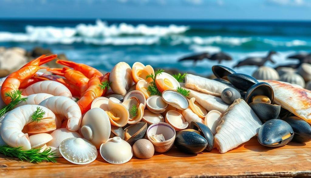 fresh seafood ingredients