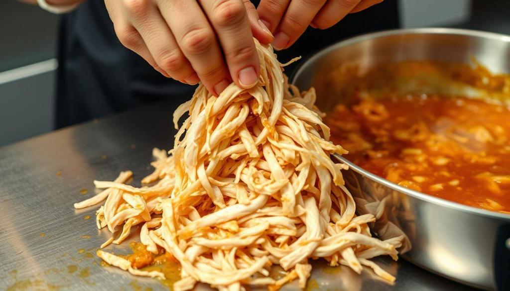 Shredding Chicken for Sauce