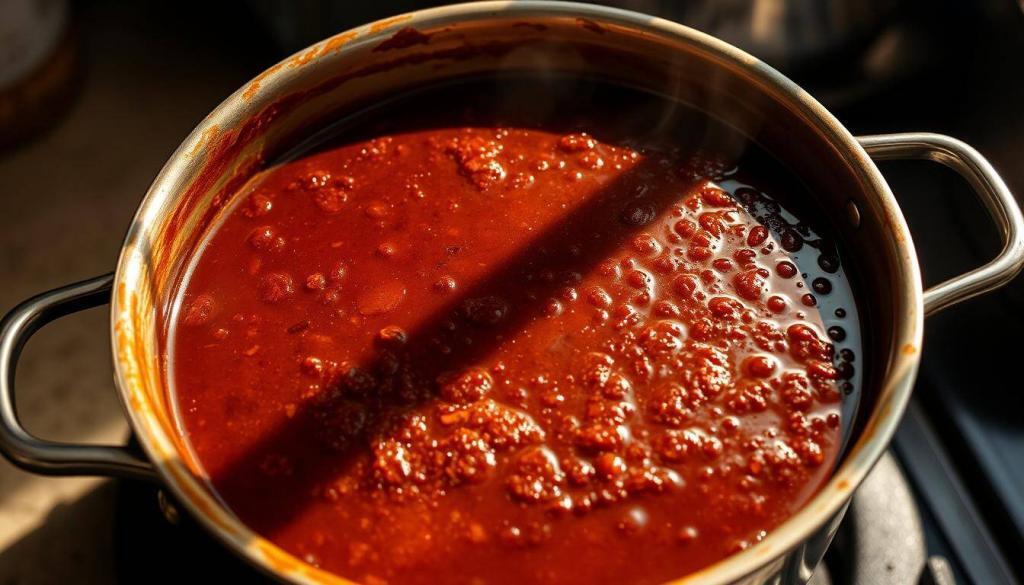 cooking mole sauce