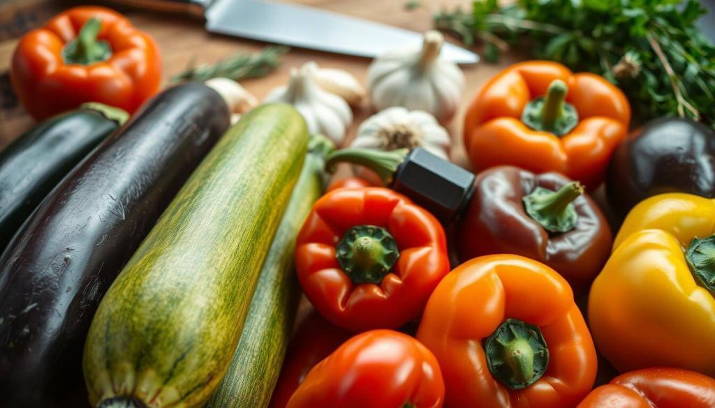fresh vegetables for ratatouille