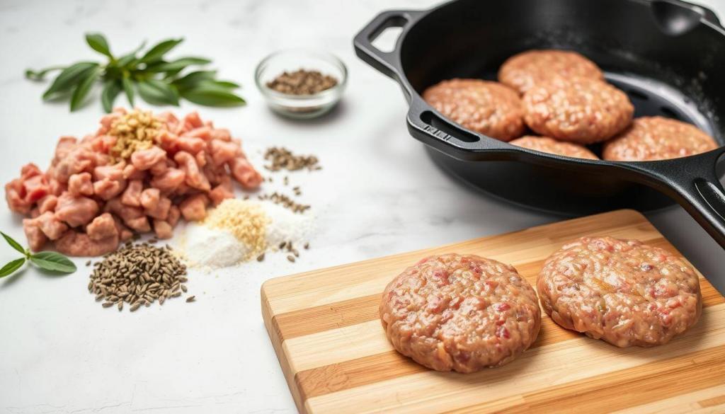 ingredients for homemade sausage patties