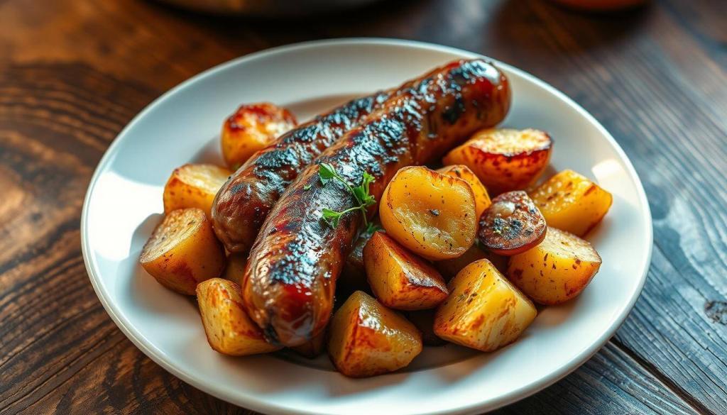 prep sausage and potatoes
