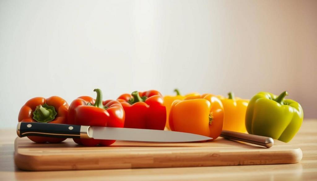 preparing bell peppers