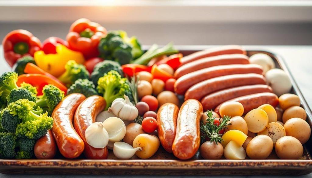 sheet pan sausage and veggies ingredients