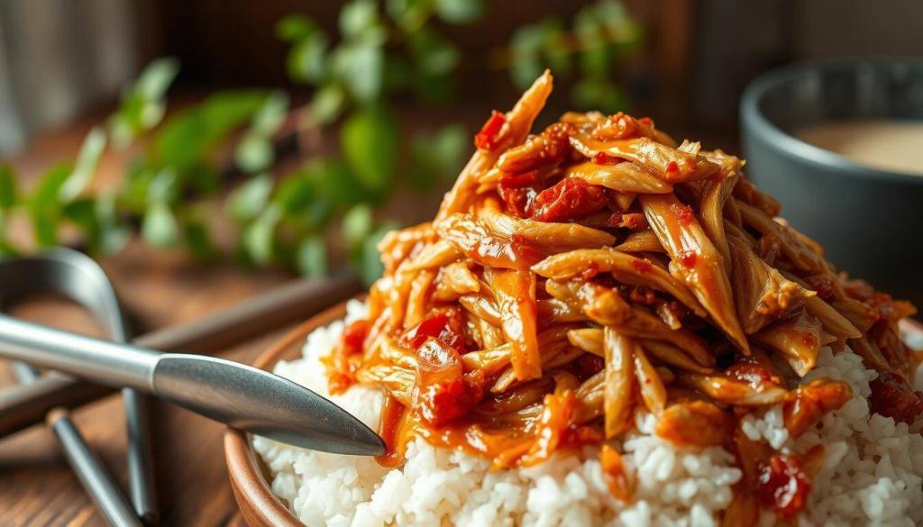 slow cooker korean pulled chicken