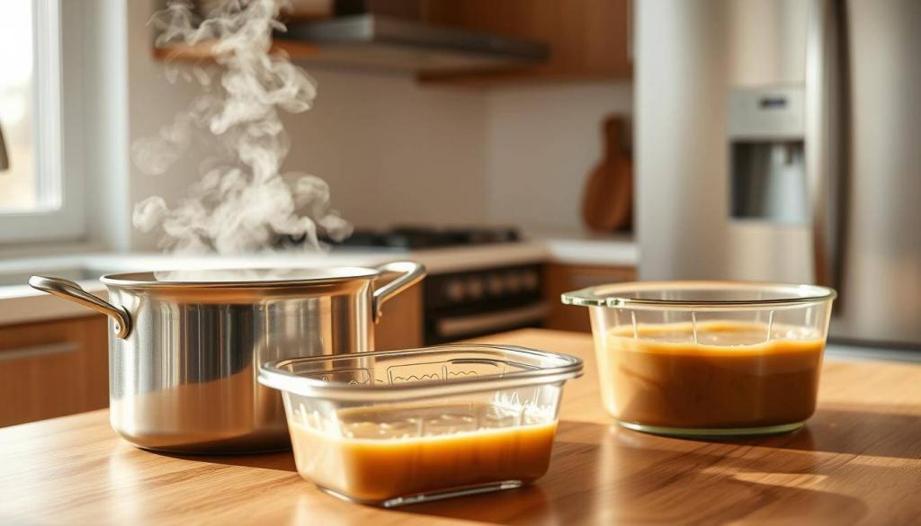 storing and reheating soup