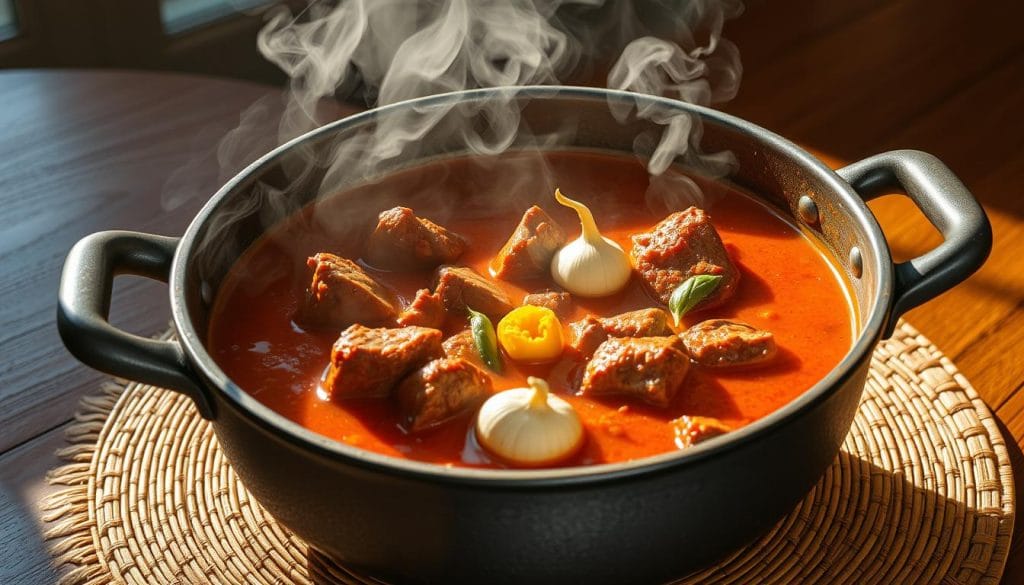 Beef Rendang Slow Cooking Process