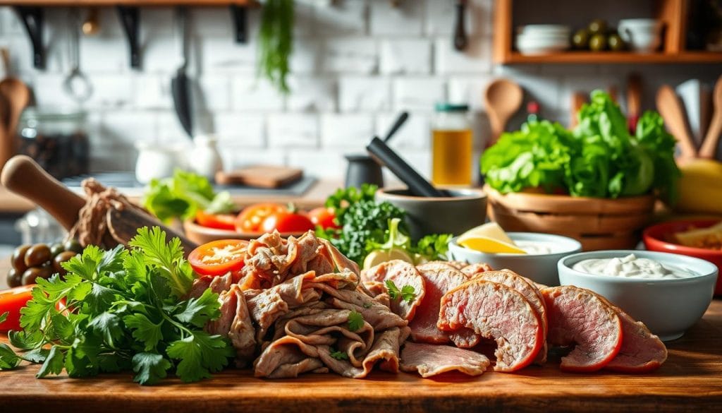 Gyros Ingredients Preparation