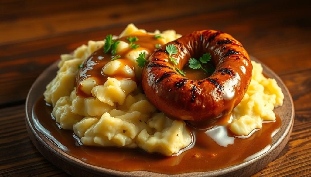 Irish Bangers and Mash Traditional Dish Irish Bangers and Mash Traditional Dish