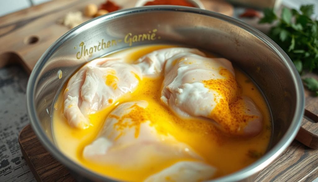 Marinating chicken for creamy Indian curry
