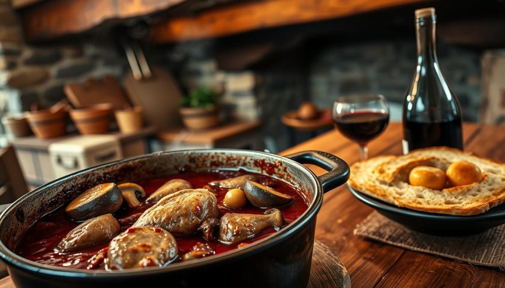 Traditional French Chicken Dish Coq au Vin