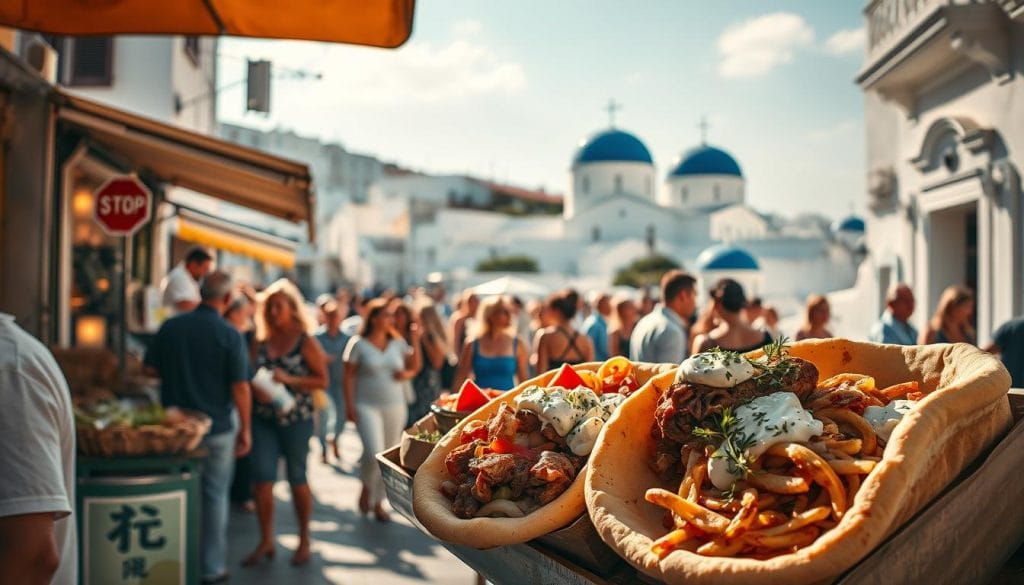 Traditional Greek Gyros Street Food
